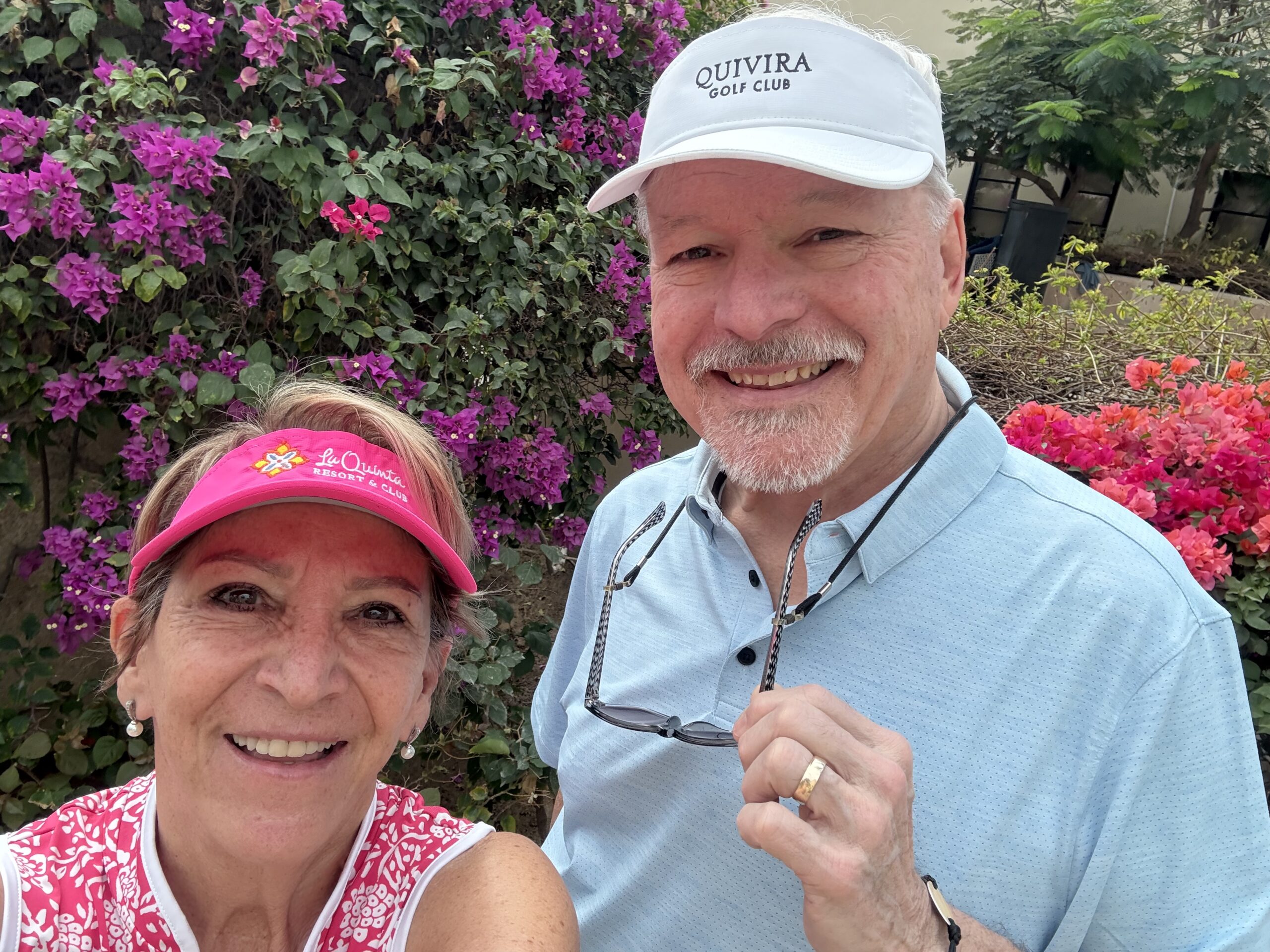 Michelle & Husband in golf outfits